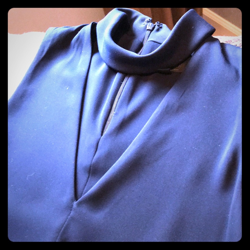 Navy sleeveless TOPSHOP top,